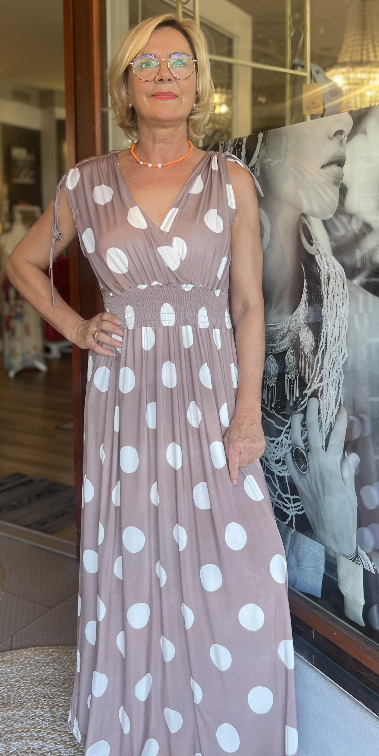 Kleid lang große DOTS